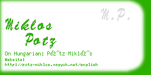 miklos potz business card